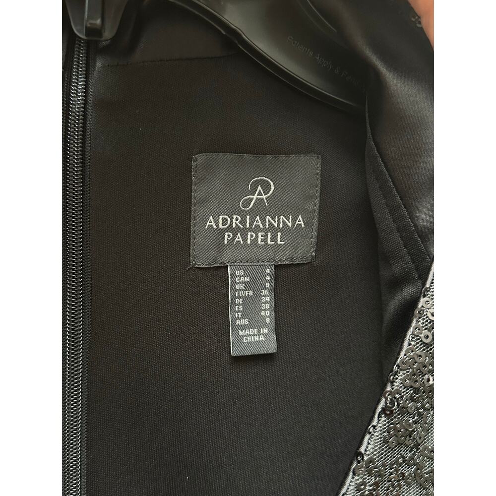 NEW NWT Adrianna Papell Womens Stretch Crepe Tuxedo Jumpsuit Sequin Lapel size 4 - Picture 7 of 8